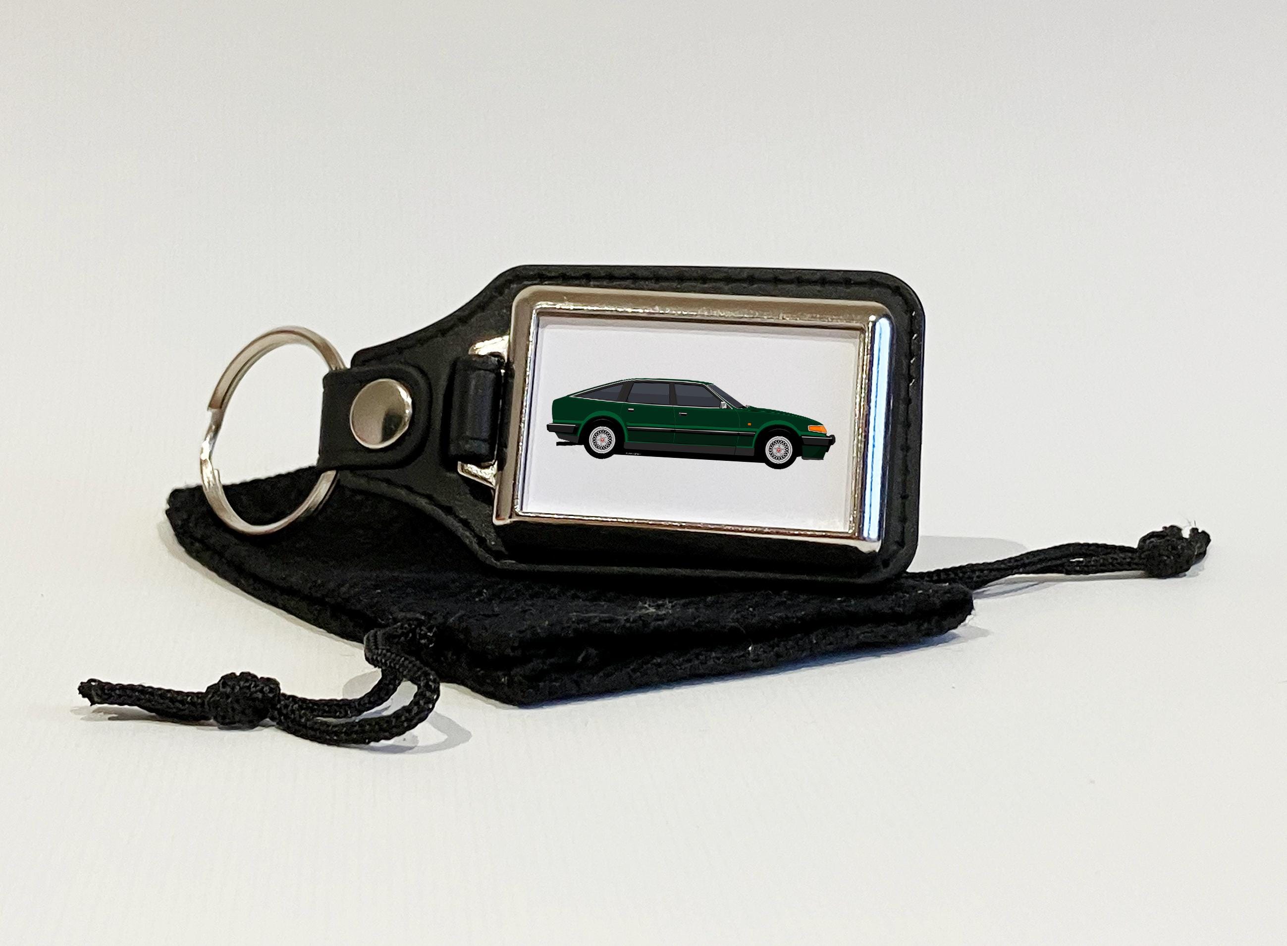 Rover SD1 Illustration Key Ring, Faux Leather Car Gift, Many Colours ...