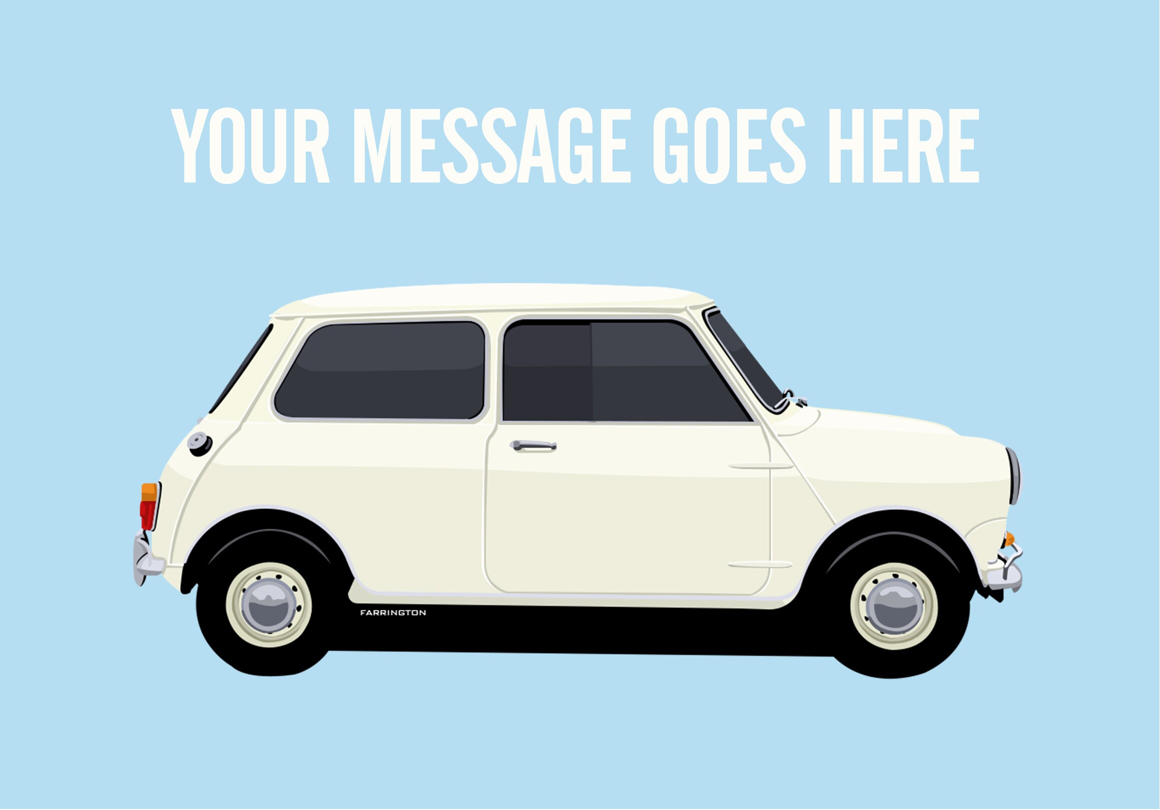 Personalised Mini Cooper Fan Art Greetings Card Etsy