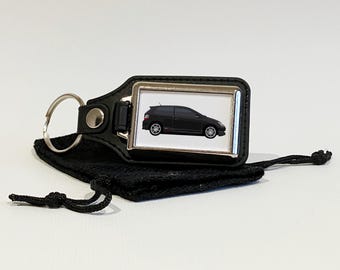 Type R (EP3) illustration Key Ring, Key Chain, Key Fob, Chrome Metal and Faux Leather, Car Gift, Many car colours available,