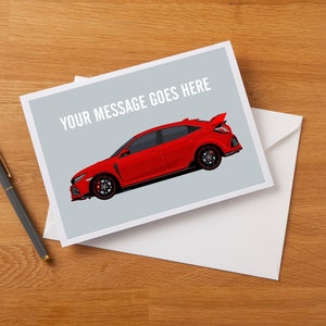 Gepersonaliseerde Civic Type R FK8 Fanart-wenskaart verjaardagskaart verjaardagskaart