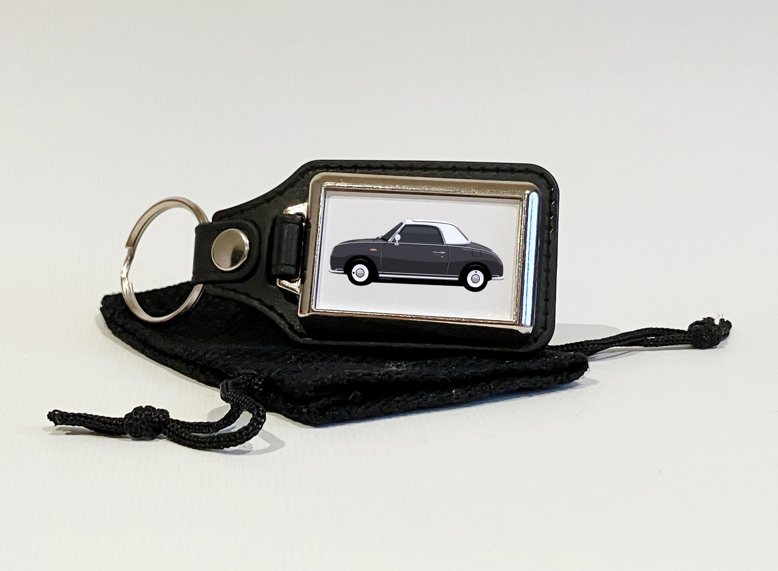 Nissan Figaro Illustration, Car Art, Key Ring, Key Chain, Key Fob ...