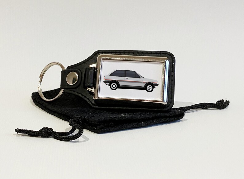 Fiesta XR2 MK1 Illustration Key Ring, Key Chain, Key Fob, Chrome Metal ...