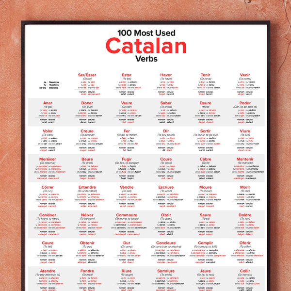 100 verbes catalans les plus utilisés Poster