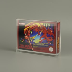 Acrylic Display Case Box for Super Nintendo SNES Game Box with UV-Protection