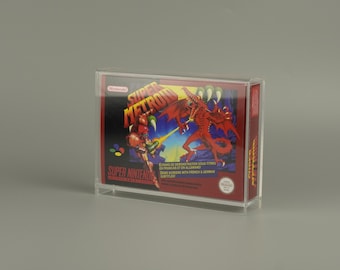 Acrylic Display Case Box for Super Nintendo SNES Game Box with UV-Protection