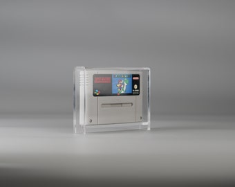 Acrylic Display Case Box for Super Nintendo SNES Game Module Cartridge with UV-Protection