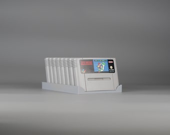 Display Stand for 9 Super Nintendo SNES Game Modules and Cartridges