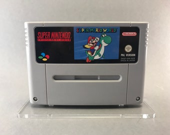 Acrylic Display Stand for Super Nintendo Game Cartridge (PAL)