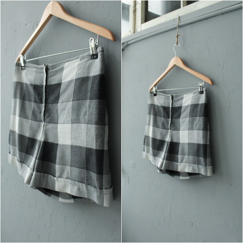 Vintage grey Minimalist shorts Size Large W32 Gray checkered shorts
