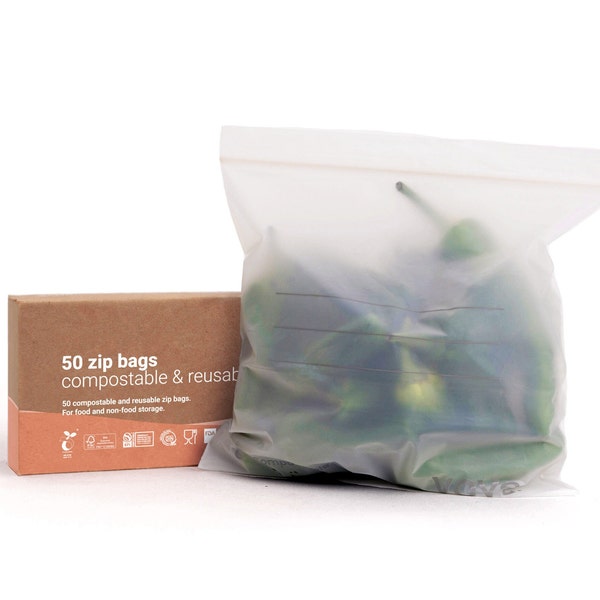 Vove Compostable Zip Bags: Eco-Friendly, Leak-Proof & Freezer-Safe Food Storage Solution