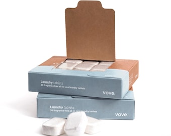 Vove, pastilles de détergent à lessive écologique, 30 pastilles, liquide de lavage, dosettes de lessive, lessive en poudre, biodégradable et puissant détachant