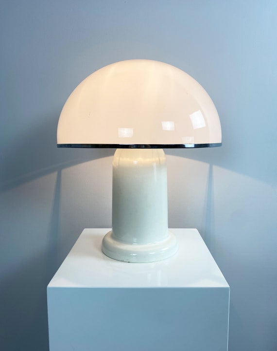 Large Plexiglass Mushroom Table Lamp by Groupe Habitat France C