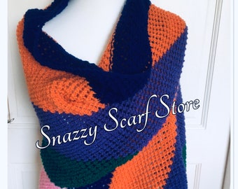 Hand Knitted Sing A Rainbow Vibrant Shawl