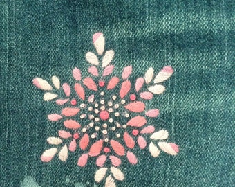handmade embroidered vintage jeans (GAP/LEVI'S/DKNY)