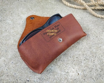 Ledertasche für Brillen, Crazy Horse Leder, Brillenetuis aus Leder, Zubehörkoffer, Echtleder