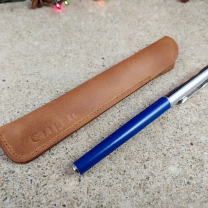 Pen case Pencil case Pen holder Leather pen case Leather pen holder Custom case Engraved case Personalised pen case Handmade pen case Gift