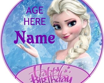 ELSA PERSONALISED FROZEN BIRTHDAY BADGES LARGE 58MM