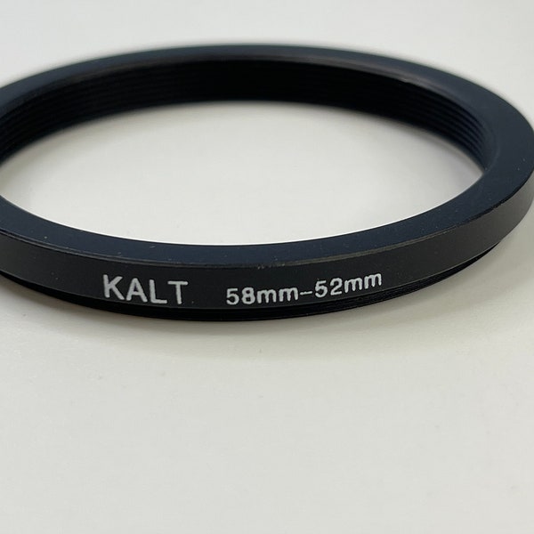 KALT 58mm-52mm Black Lens Ring Threaded