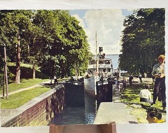 Motala Gota Canal With Borenshults Locks Motala Gota Kanal Color RPPC