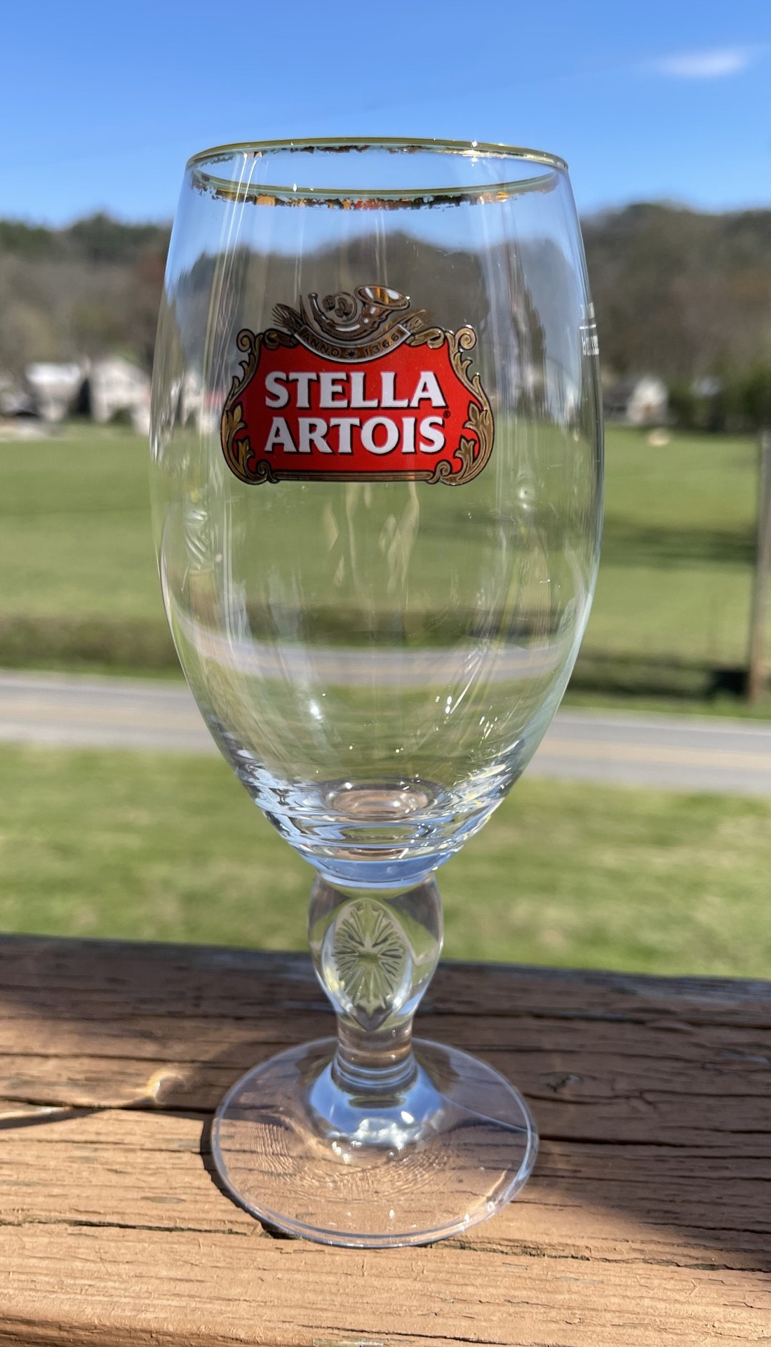 Stella Artois Gold Rim Beer Glass 33 CL USED.. Etsy