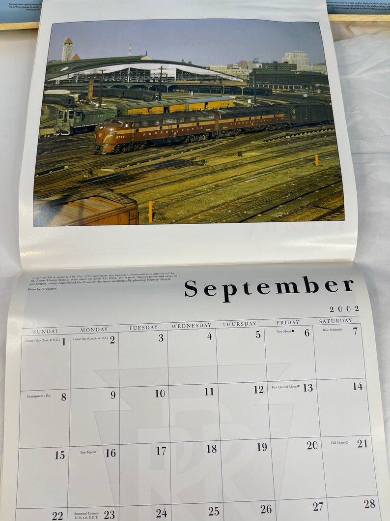 2002 Pennsylvania Railroad Calendar 12x12 PRR 8231 Goat Track 3460 Red