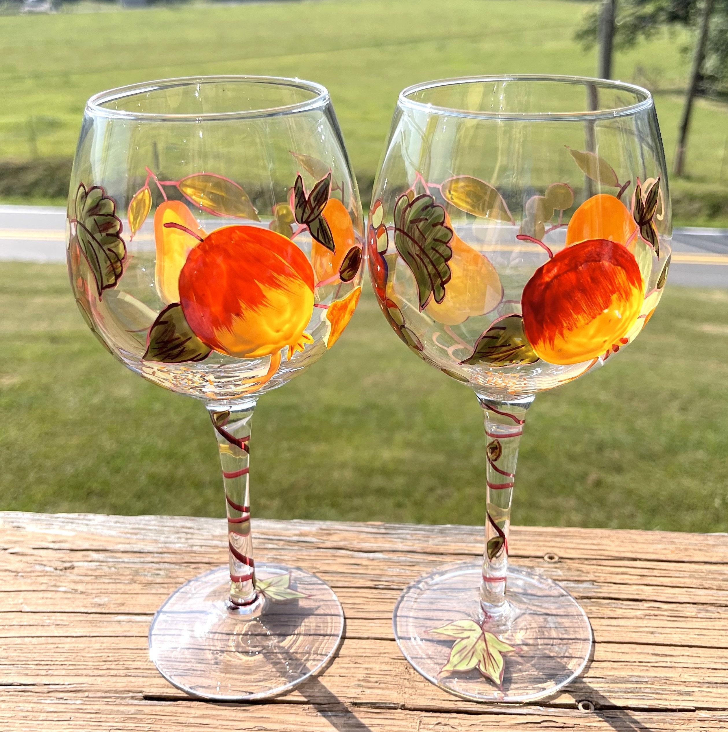 Hand Painted Wine Glasses - Set of 8 – mrs.mandolin