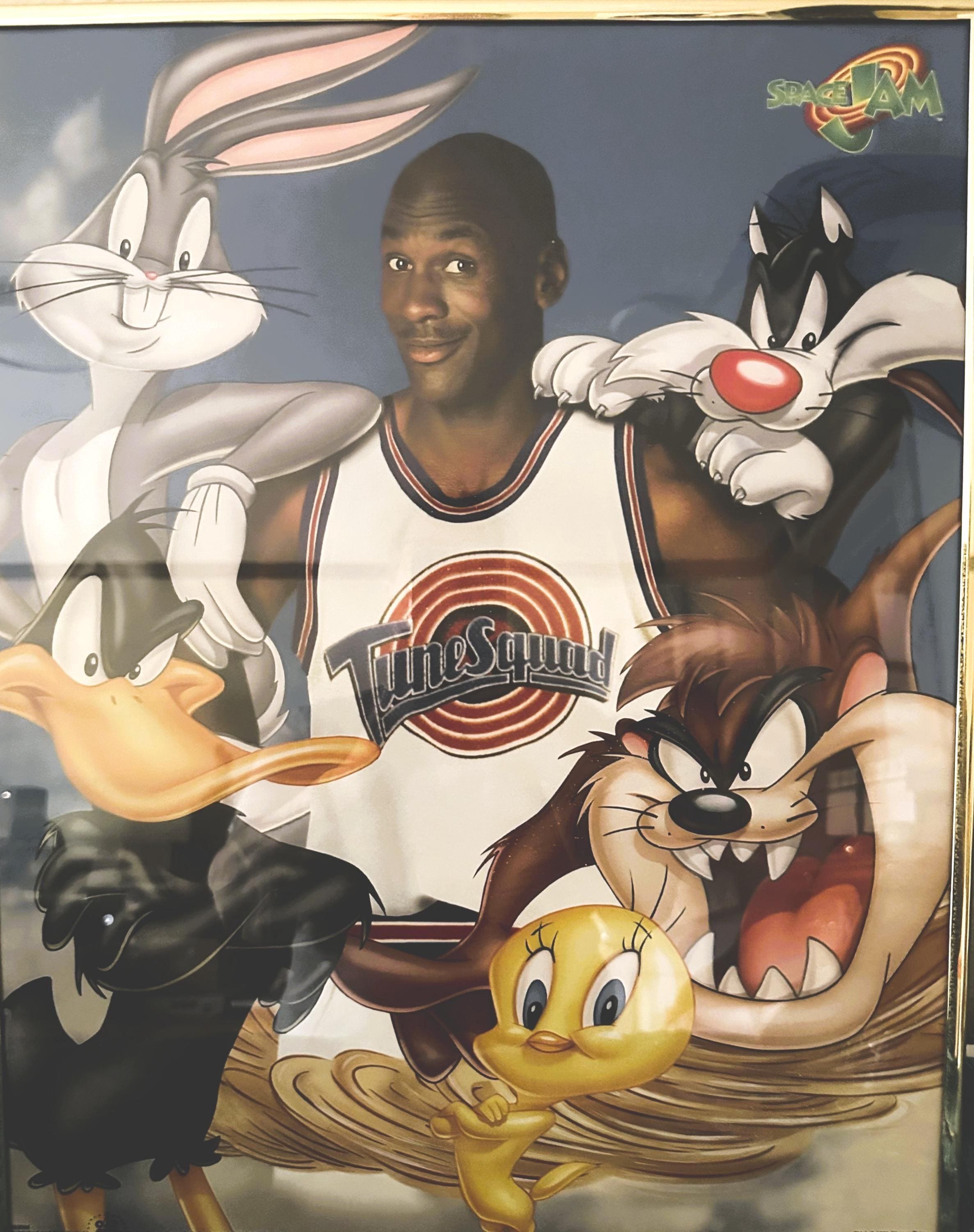 1996 Space Jam Movie Poster Michael Jordan & Looney Tunes