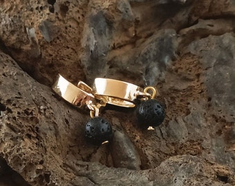 Golden Hook Lava Earrings