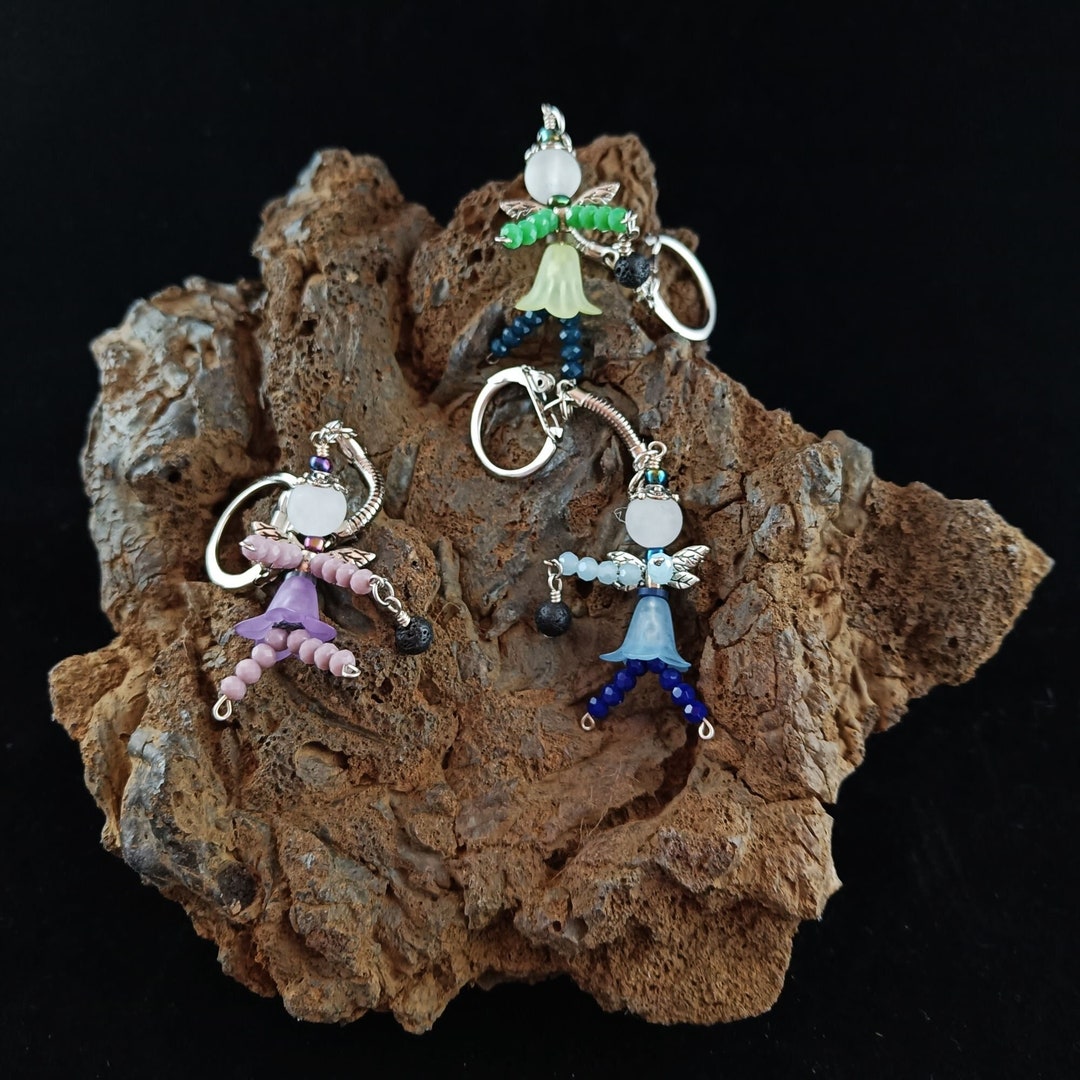 Álfa fairy Keychain Icelandic Álfur Holding a Lava Stone - Etsy