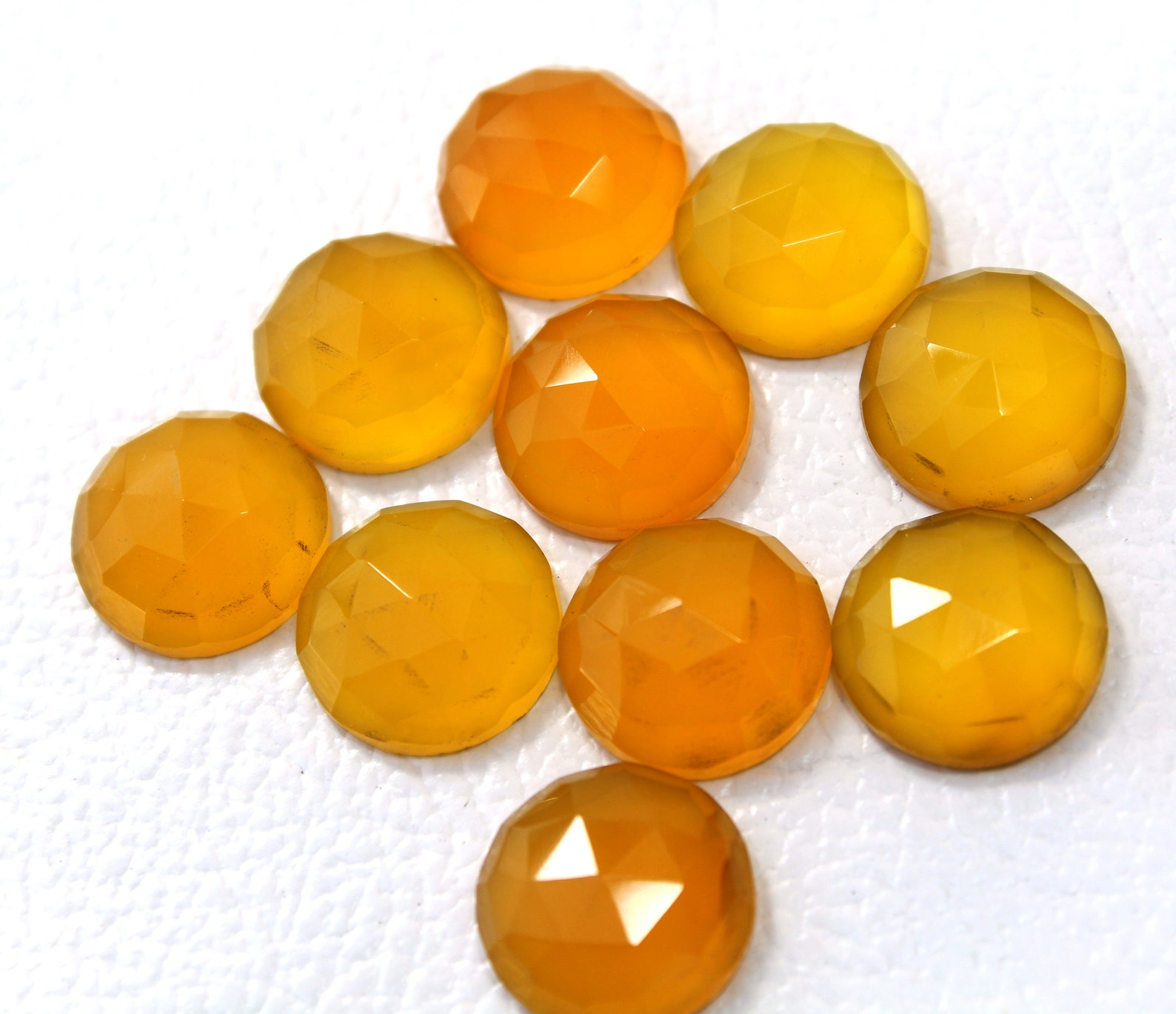 8 Pieces Natural Yellow Chalcedony Gemstone Faceted Gemstone Etsy
