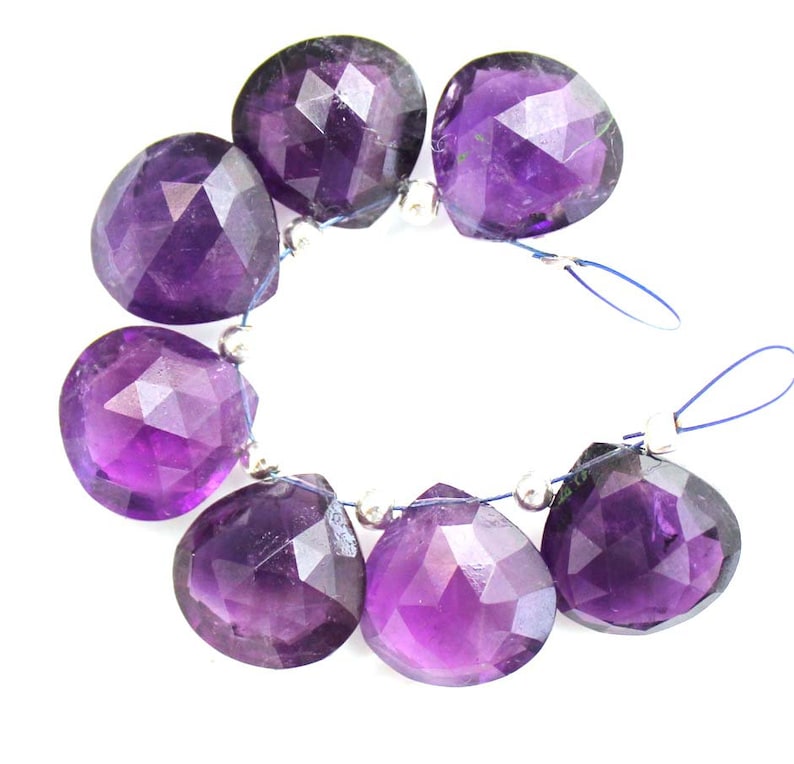 10 pieces natural amethyst gemstone heart shape gemstone ...