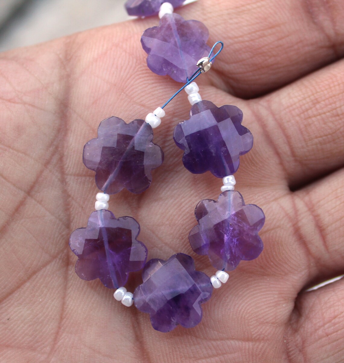 10 Pieces Natural Amethyst Jewelry Drill Gemstone Amethyst Etsy