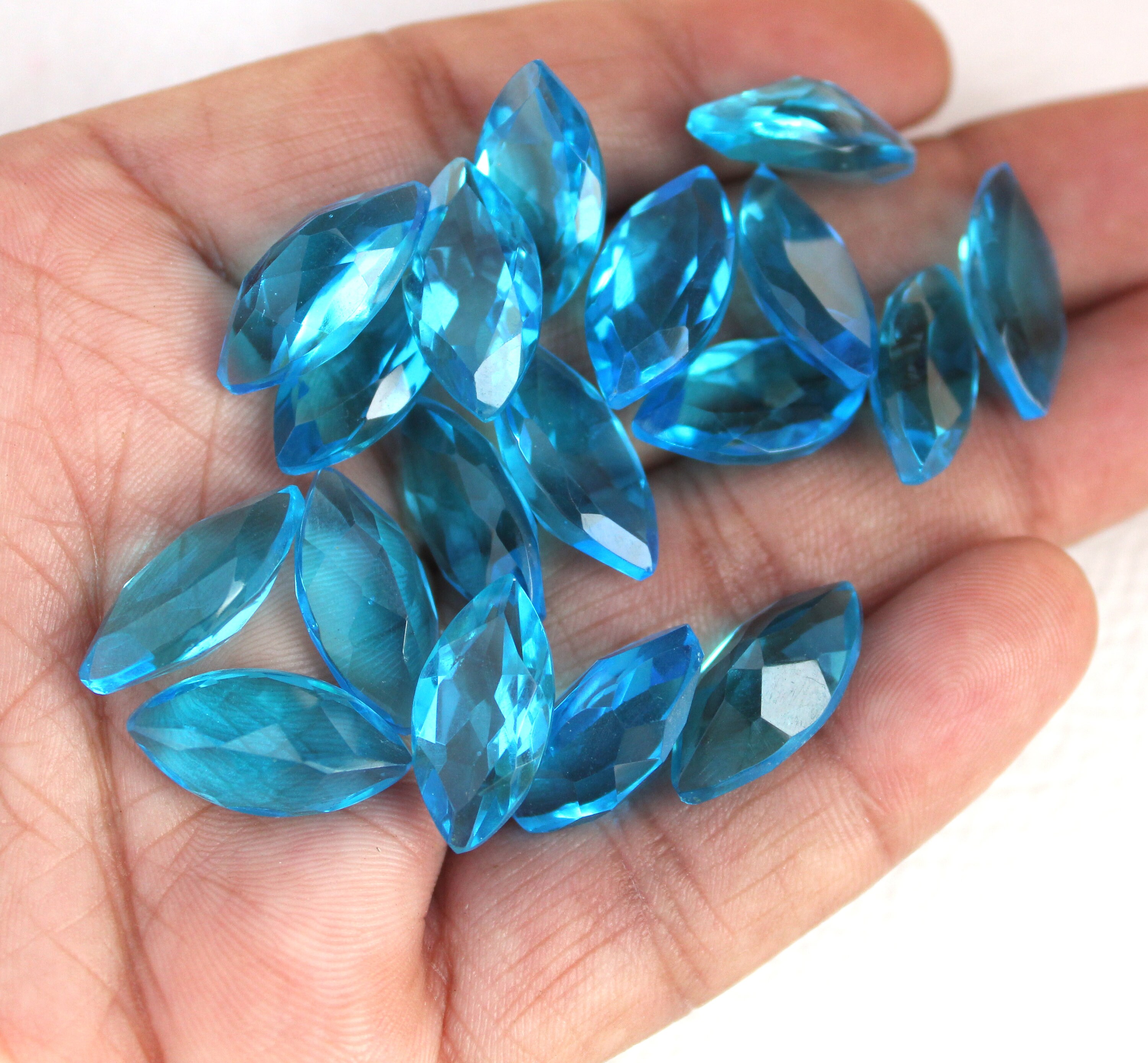 6 pieces Sky blue quartz gemstone marquise shape stone sky Etsy
