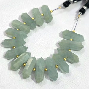 Aquamarine Gemstone, 8 Pieces, Natural Aquamarine, Drilled Stone, Aquamarine Jewelry, Milky Aquamarine, Pencil Shape size 6x20 mm Aquamarine