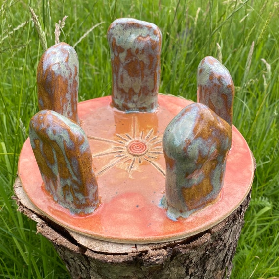 Ceramic Candle Holder, ‘Summer Solstice ‘