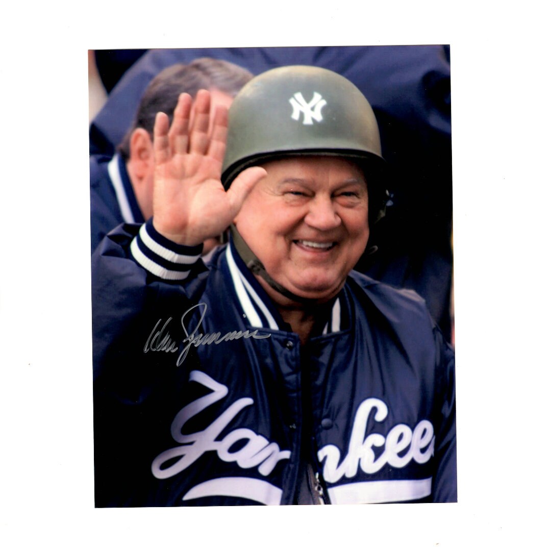 Autographed Don Zimmer Yankees Photo Wearing Helmet at 1999 Etsy
