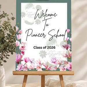 Bloemenposter Pioneer School-banner: JW Gift, Class of 2026 (digitale download, 16 x 20 jpeg)