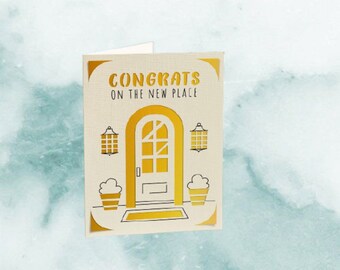 Congrats on your new place | housewarming card | house warming gift idea | cards for new house | first time home owners card