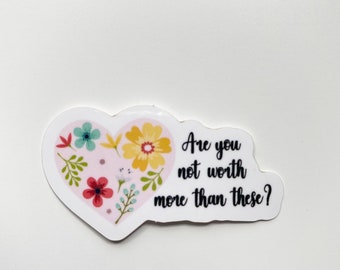Floral Heart Sticker: Pioneer School Gift, Baptism Gift
