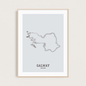 Landkarte Line Art | Grafschaft Galway Karte | Irland Karte Print | Minimal Karte Print | Poster | Irland Geschenke | Irische Karte | Wanderlust Print