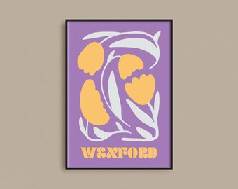 County Wexford Print | Irish Botanical Print | Counties of Ireland | Ireland Gifts | County Wexford Art | Travel Poster | Irish Wall Art