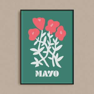 County Mayo Print | Ireland Botanical Print | Counties of Ireland | Ireland Gifts | County Mayo Art | Ireland Travel Poster | Irish Wall Art