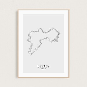 Map Line Art | County Offaly Map | Ireland Map Print | Minimal Map Print | Offaly Poster | Ireland Gifts | Irish Map | Wanderlust Print