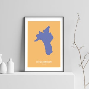 Roscommon Karte Drucken / / Karte von Roscommon Druck / / Roscommon Kunstdruck / / Roscommon Karte / / Roscommon Wandkunst / / irische Geschenke / / irische Wandkunst