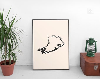 County Cork Map Art Print, Modern Irish Wall Decor