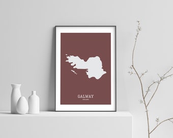 Galway Map Print // Map of Galway Print // Galway Art Print // Galway Map // Galway Wall Art // Irish Gifts // Irish Wall Art