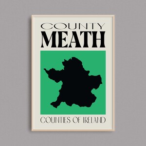Landkarte | Irland Karte Druck | Counties of Ireland | Irland Geschenke | Irische Karte | Irland Reiseposter | Meath Wandkunst