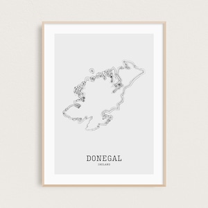 Map Line Art | County Donegal Map | Ireland Map Print | Minimal Map Print | Irish Counties | Ireland Gifts | Irish Map | Wanderlust Print