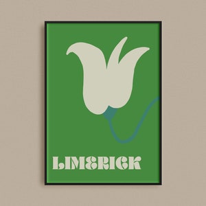 County Limerick Print | Irish Botanical Print | Counties of Ireland | Ireland Gifts | County Limerick Art | Travel Poster | Irish Wall Art