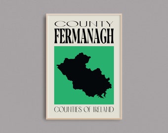 Karttryck från County Fermanagh | Irländsk väggkonst